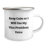 Funny Vice President Gifts - Keep Calm Or I Will Use My Vice President Voice Camping Mug for Men - Unique Christmas Unique Gifts from Friends to Vice President - Image 2